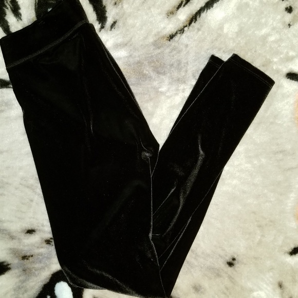 PINK Victoria's Secret Pants - PINK black velvet leggings